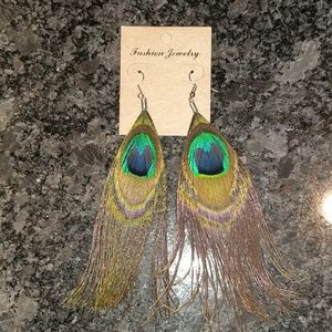 fashion boho Jewelry - Peacock feather earrings fashion boho Jewelry - Peacock feather earrings